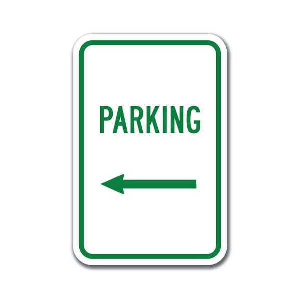 Signmission Parking with Left Arrow Sign 12inx18in Heavy Gauge Aluminum Signs, A-1218 Parking Lot Signs - Left A-1218 Parking Lot Signs - Left - main